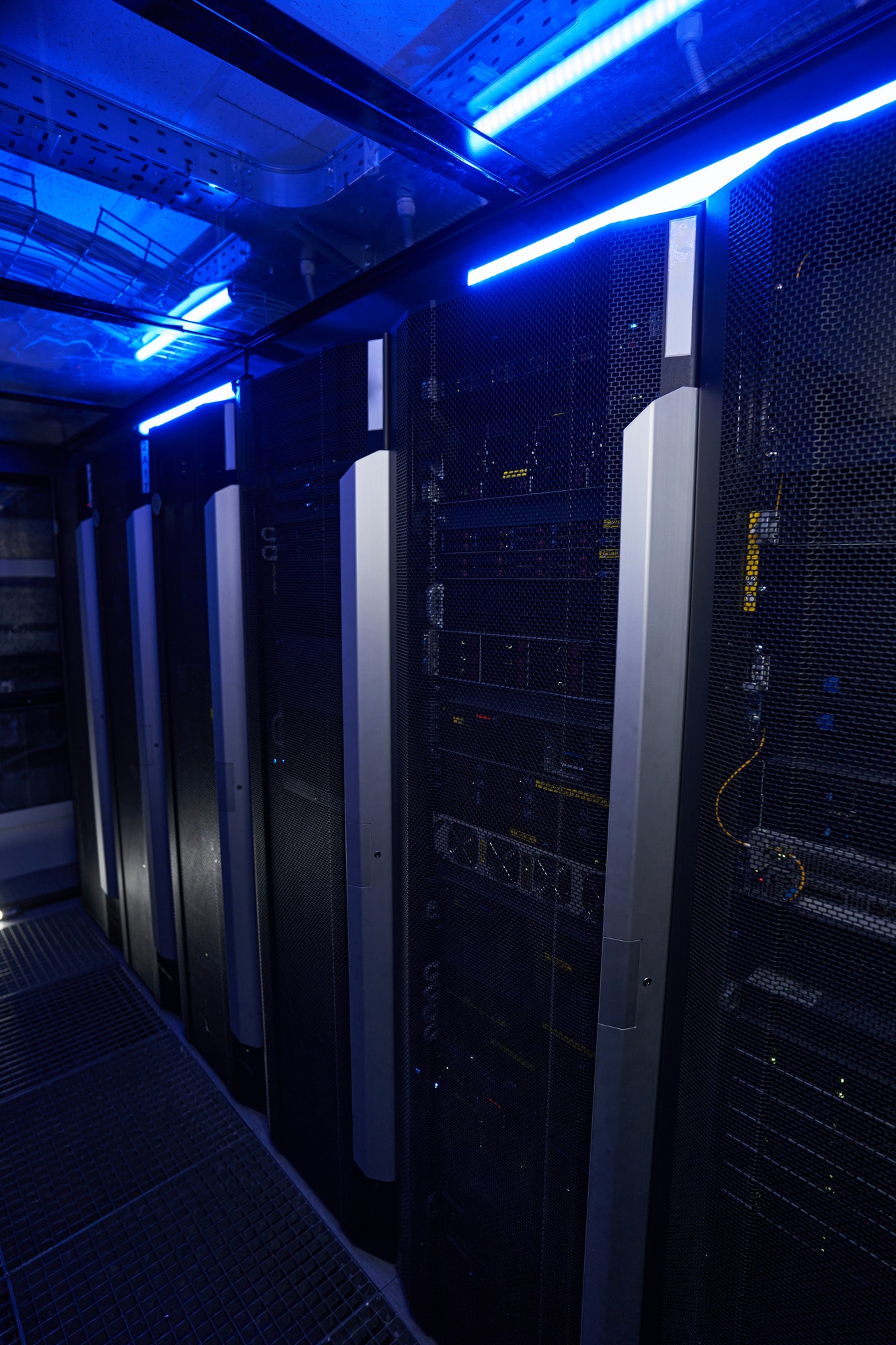 Supercomputers and storage system in tech room